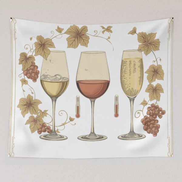 Item preview, Wine Serving Temperature Guide – Elegant Vintage Illustration designed and sold by VintageTips.