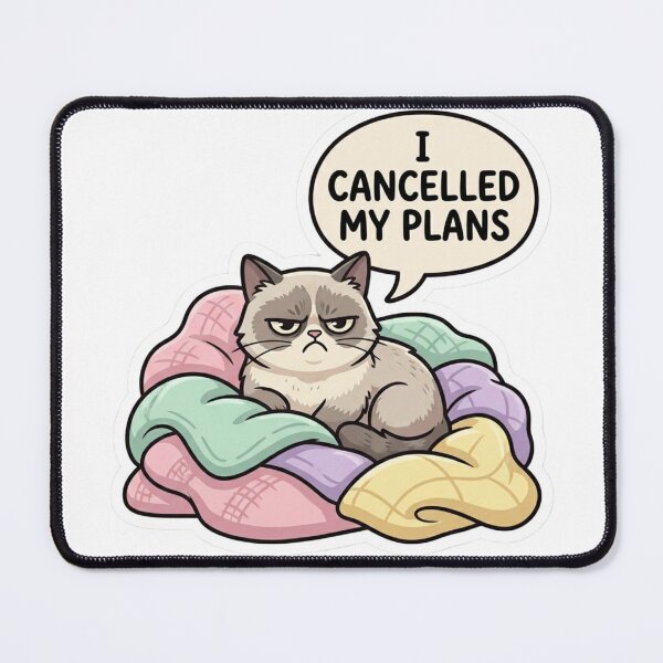 Item preview, I Cancelled My Plans Cat Sticker | Funny Introvert Cat Meme designed and sold by carolscoons.