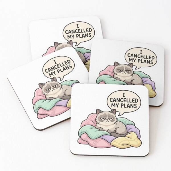 Item preview, I Cancelled My Plans Cat Sticker | Funny Introvert Cat Meme designed and sold by carolscoons.