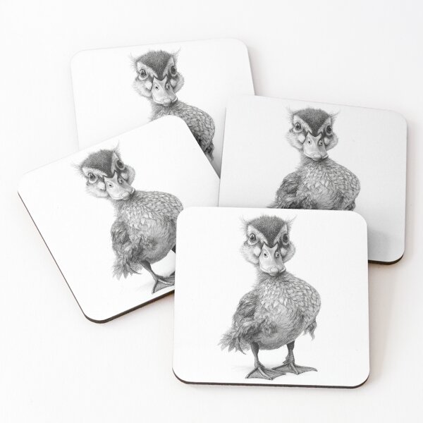 Item preview, Cute Duckling Line Art Illustration | Detailed Black and White Bird Drawing designed and sold by Kesterton.
