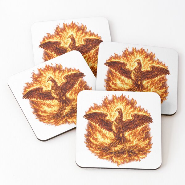 Item preview, Phoenix Fire Illustration Mythical Bird Flames Art for Fantasy Lovers designed and sold by RickE.