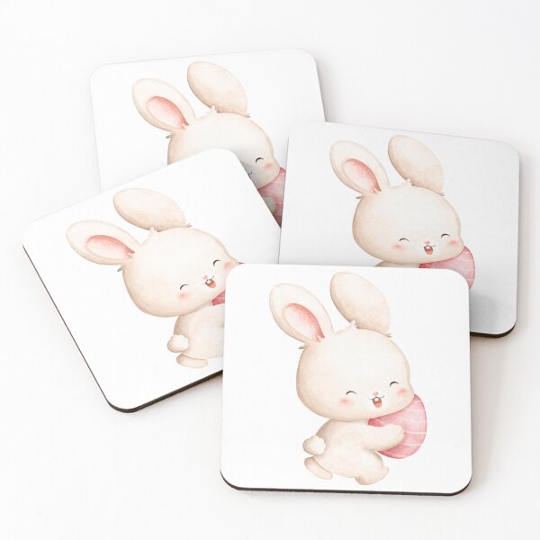 Item preview, Watercolor Easter Bunny with Easter Eggs - Adorable Spring Holiday Gift designed and sold by FuzionRaptor.