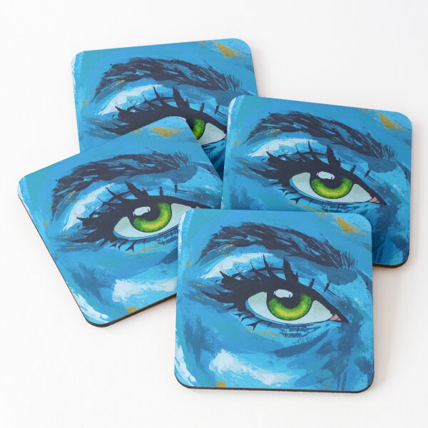Item preview, “Intense Green Eye on Blue Skin” designed and sold by RennerRangel.