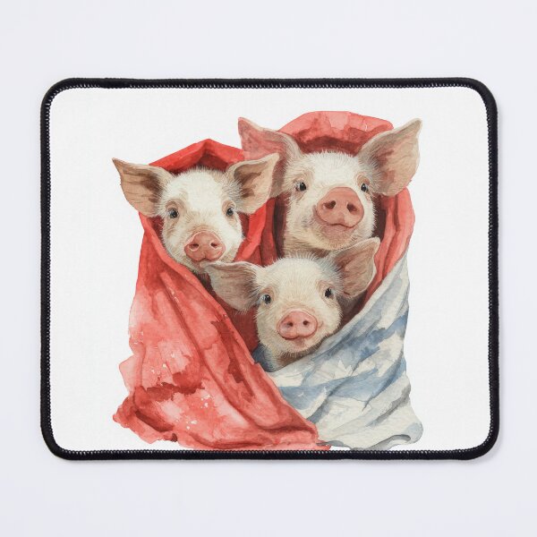 Item preview, Funny Pigs in Blankets Watercolor Illustration | Cute Pig Pun Art designed and sold by Kesterton.