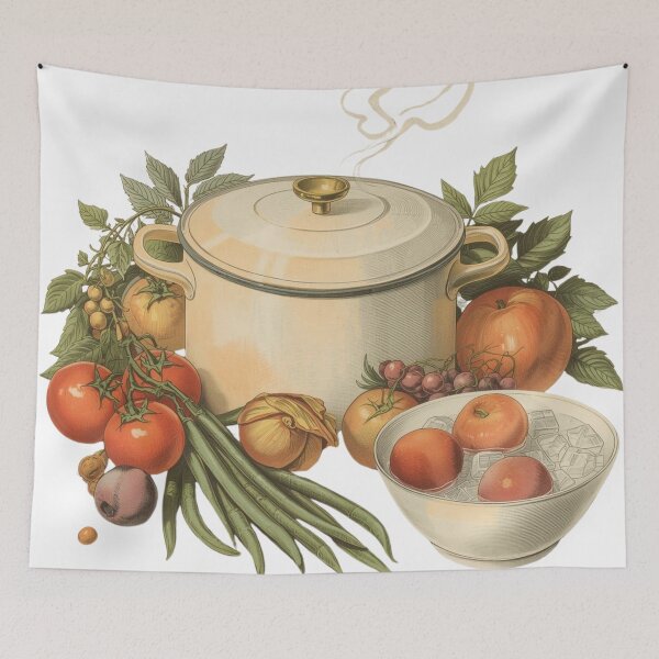 Item preview, Vintage Blanching Vegetables Kitchen Art designed and sold by VintageTips.