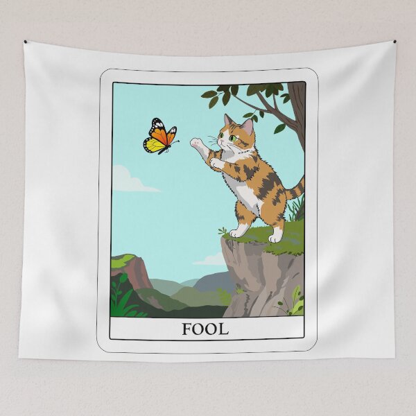 Item preview, The Fool card from the Cat Tarot Deck designed and sold by Really Bad Art.