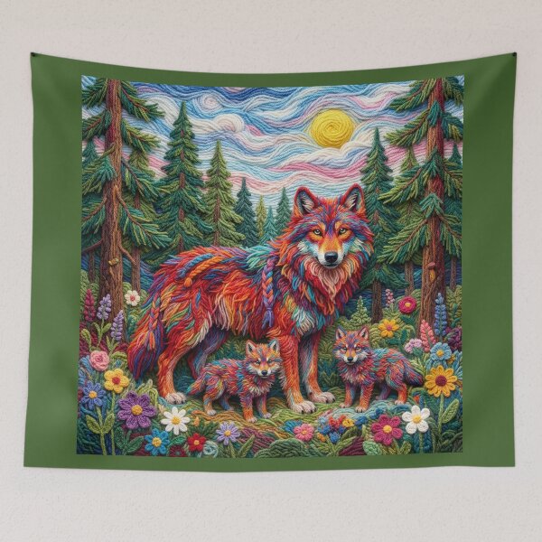 Item preview, Yarn Wolf and Her Yarn Pups designed and sold by Tridentulus.