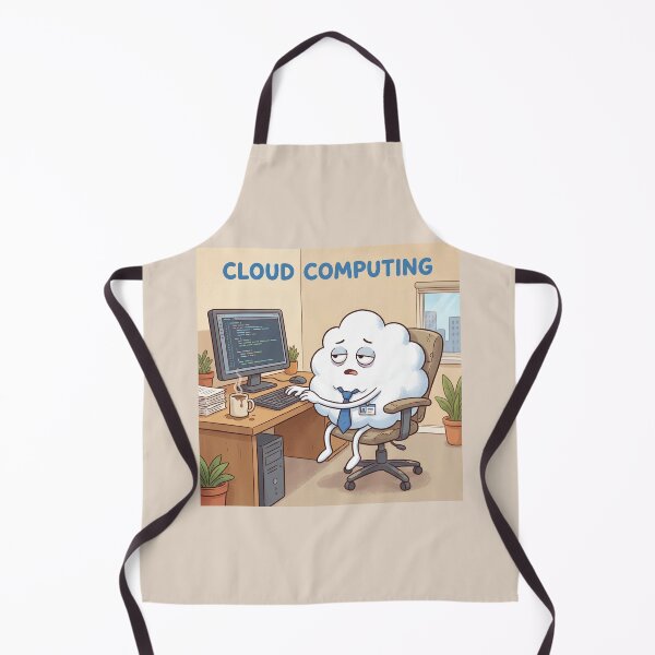 Item preview, Cloud Computing Humor Design – Funny Working Cloud IT Office Illustration designed and sold by WordPlayStudio.