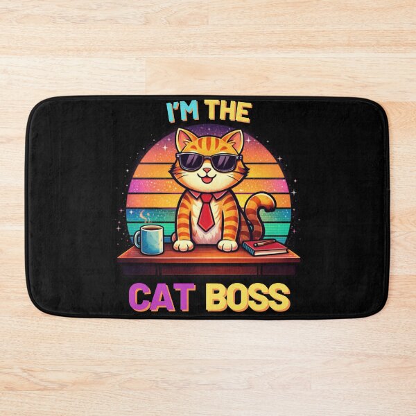 Item preview, Cool Cat Boss Retro Sunset Design designed and sold by blackBubble1.