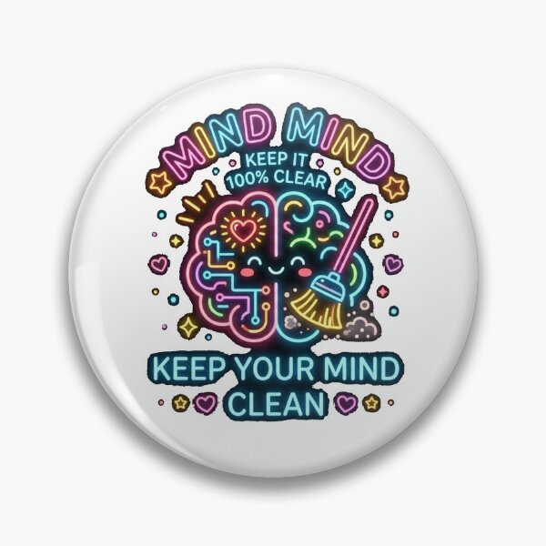 Item preview, Keep Your Mind Clean - Neon Mental Health Brain Art designed and sold by Mossypixels.
