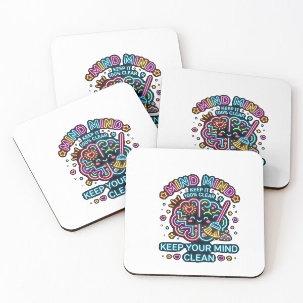 Item preview, Keep Your Mind Clean - Neon Mental Health Brain Art designed and sold by Mossypixels.