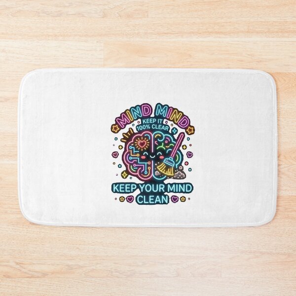 Item preview, Keep Your Mind Clean - Neon Mental Health Brain Art designed and sold by Mossypixels.