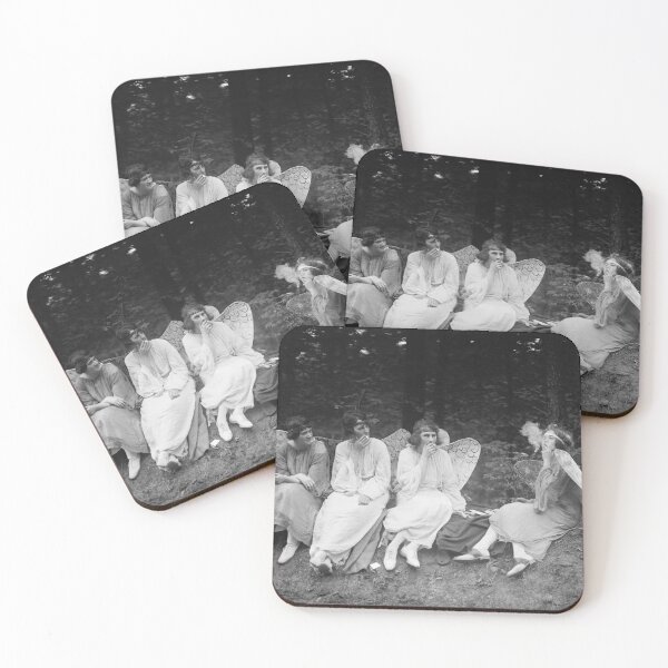Item preview, Angels Smoking Cigarettes Vintage Black and White Old Photo designed and sold by IconicArchive.