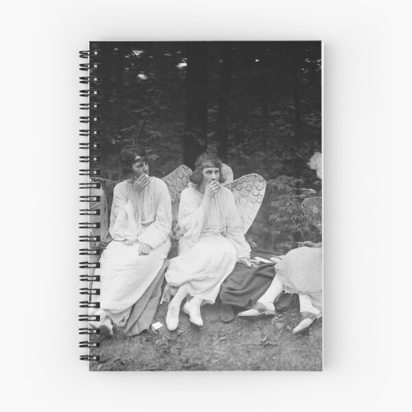 Item preview, Angels Smoking Cigarettes Vintage Black and White Old Photo designed and sold by IconicArchive.