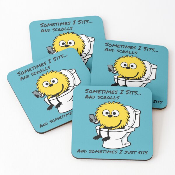 Item preview, Sometimes I Sits and Scrolls – Funny Bathroom Humor Cartoon designed and sold by TheBibleStop.