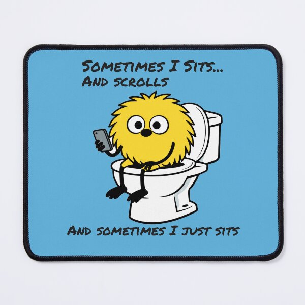 Item preview, Sometimes I Sits and Scrolls – Funny Bathroom Humor Cartoon designed and sold by TheBibleStop.