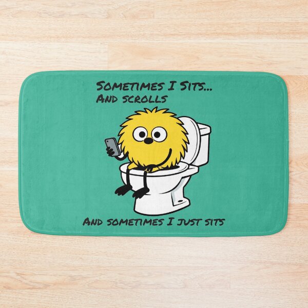 Item preview, Sometimes I Sits and Scrolls – Funny Bathroom Humor Cartoon designed and sold by TheBibleStop.