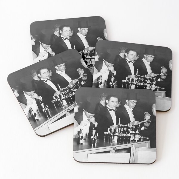 Item preview, Elegant Patrons at Speakeasy Bar, Vintage Black and White Old Photo designed and sold by IconicArchive.