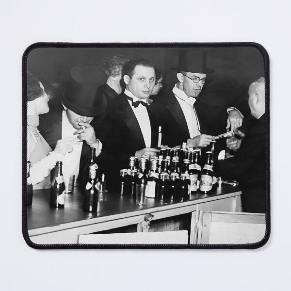 Item preview, Elegant Patrons at Speakeasy Bar, Vintage Black and White Old Photo designed and sold by IconicArchive.