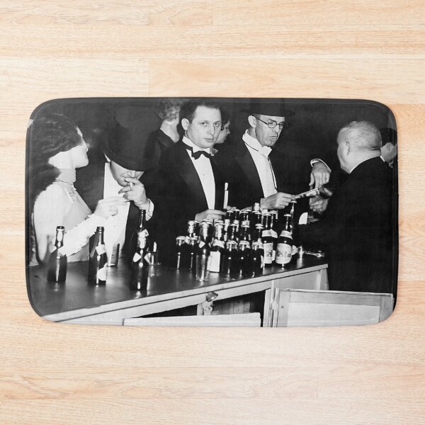 Item preview, Elegant Patrons at Speakeasy Bar, Vintage Black and White Old Photo designed and sold by IconicArchive.