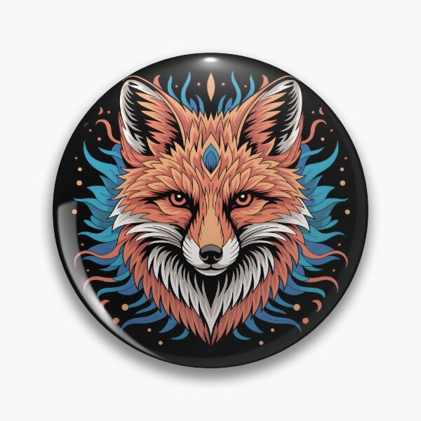 Item preview, Colorful Fox Head Illustration – Boho Tribal Fantasy Animal Art designed and sold by ArcticFoxStudio.