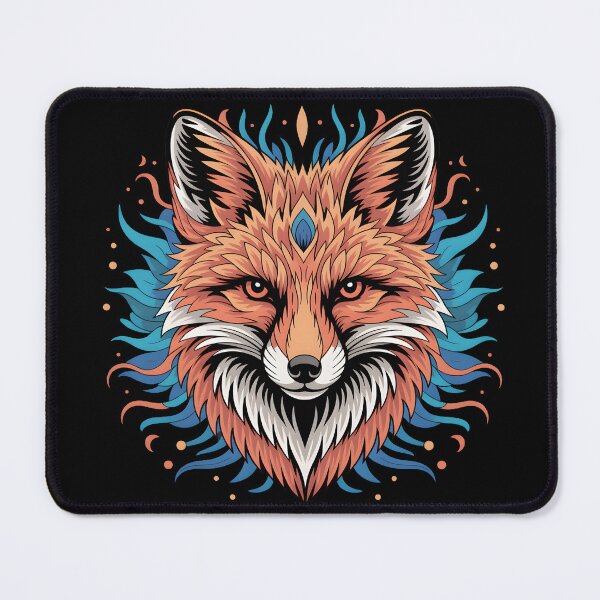 Item preview, Colorful Fox Head Illustration – Boho Tribal Fantasy Animal Art designed and sold by ArcticFoxStudio.
