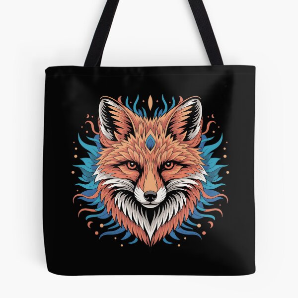 Item preview, Colorful Fox Head Illustration – Boho Tribal Fantasy Animal Art designed and sold by ArcticFoxStudio.