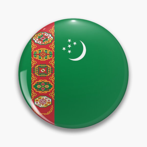 Item preview, Turkmenistan Round Flag Turkmen Patriotic Heritage designed and sold by NTGUILTY.