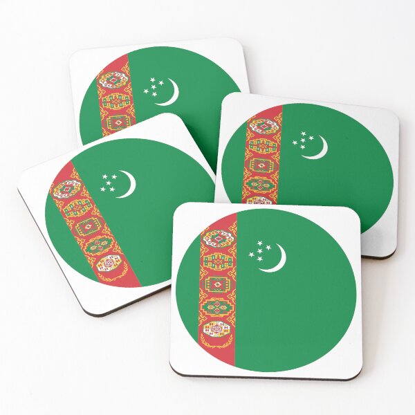 Item preview, Turkmenistan Round Flag Turkmen Patriotic Heritage designed and sold by NTGUILTY.