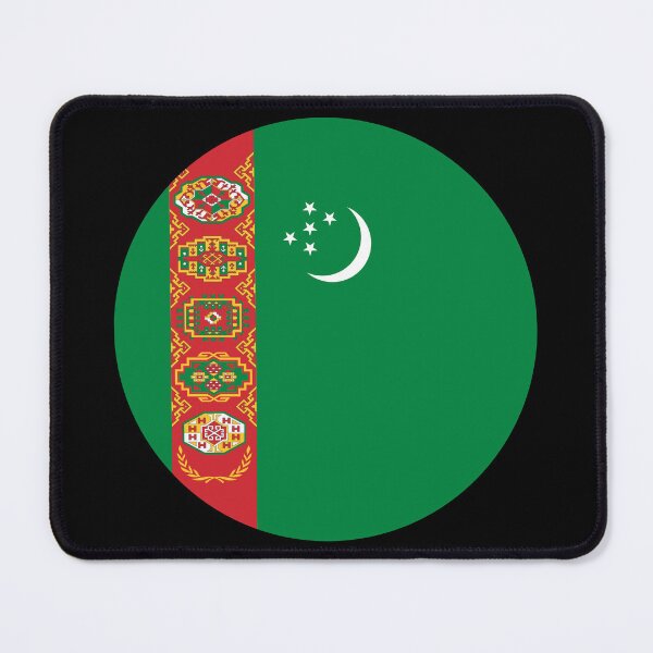 Item preview, Turkmenistan Round Flag Turkmen Patriotic Heritage designed and sold by NTGUILTY.
