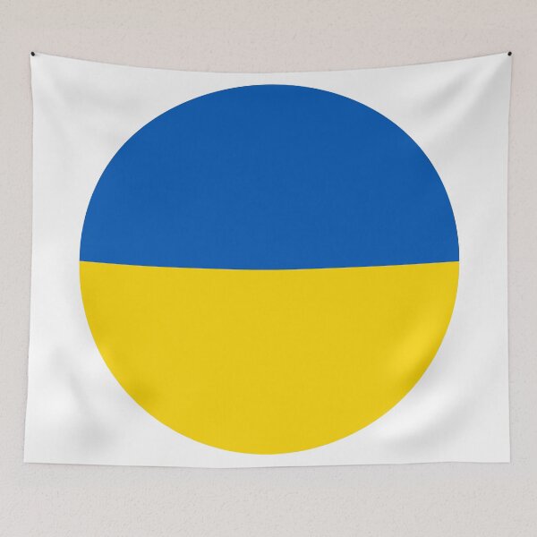 Item preview, Ukraine Round Flag Ukrainian Patriotic Heritage designed and sold by NTGUILTY.