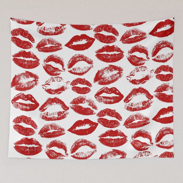 Item preview, red lipstick kisses designed and sold by quinnhopp.