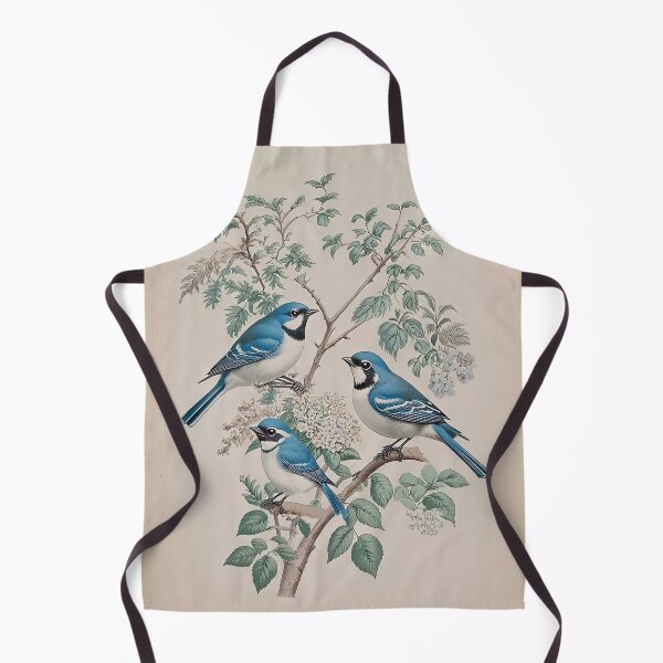Item preview, Three cottagecore titmouse vintage botanical illustration designed and sold by LanaGustavsson.