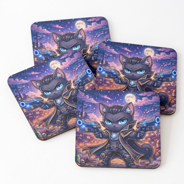 Item preview, Lunar Watcher Cat designed and sold by Lunatik Cat.