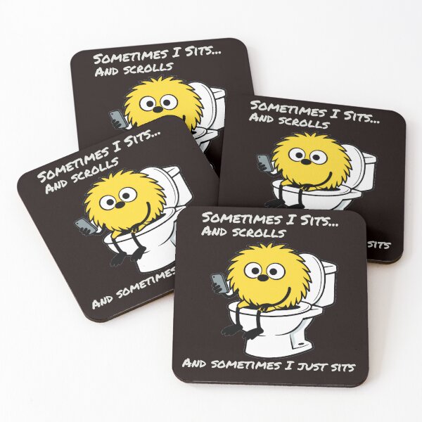Item preview, Sometimes I Sits and Scrolls – Funny Bathroom Humor Cartoon dark shirts designed and sold by TheBibleStop.