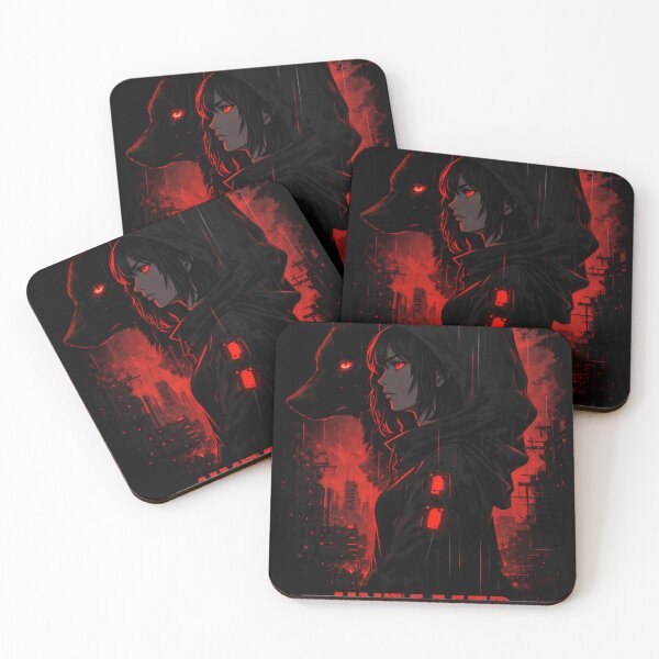 Item preview, Untamed Cyberpunk Wolf Girl Silhouette designed and sold by ZunZunArt.