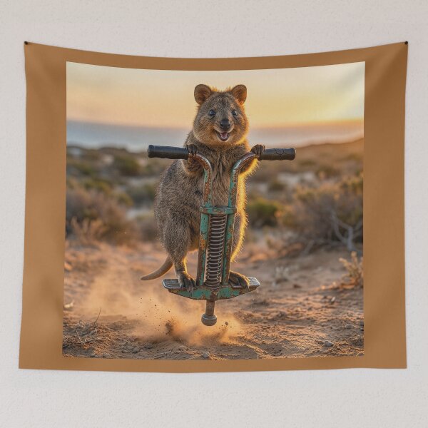 Item preview, Happy Quokka Pogos Around on Rottnest Island designed and sold by Tridentulus.