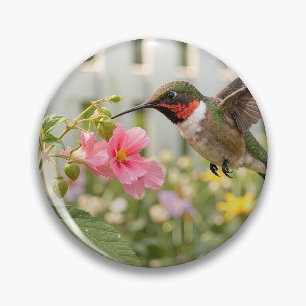 Item preview, Hummingbird on a Touch-Me-Not Flower designed and sold by Maria Dryfhout.