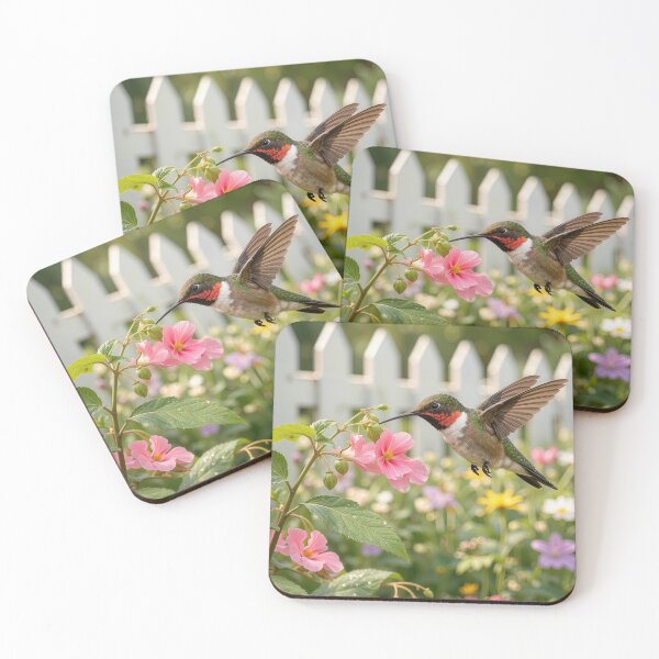 Item preview, Hummingbird on a Touch-Me-Not Flower designed and sold by Maria Dryfhout.