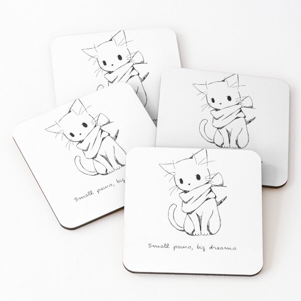 Item preview, Minimalist Line Art Adventurer Cat - Small Paws Big Dreams designed and sold by AliKwStore.