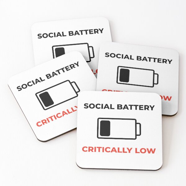Item preview, Social Battery Critically Low designed and sold by Quiet Chaos Co..