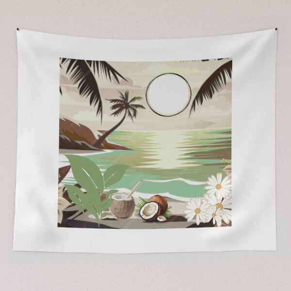 Item preview, Tropical Paradise Beach Vibes - Coconut & Flowers Summer Design designed and sold by melonverde.