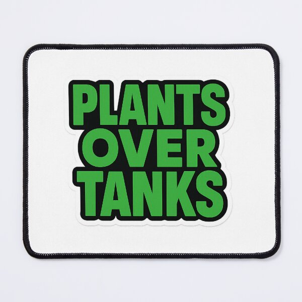 Item preview, Humorous Vegan Pride T-Shirt with Bold Typography 'Plants Over Tanks' | Playful Graphic Design designed and sold by DrainedUwU.