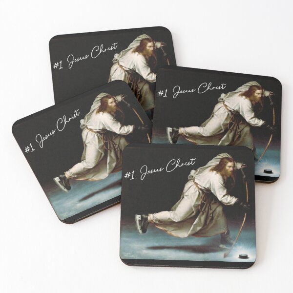 Item preview, #1 Jesus Christ Playing Hockey designed and sold by ThePublicPrints.