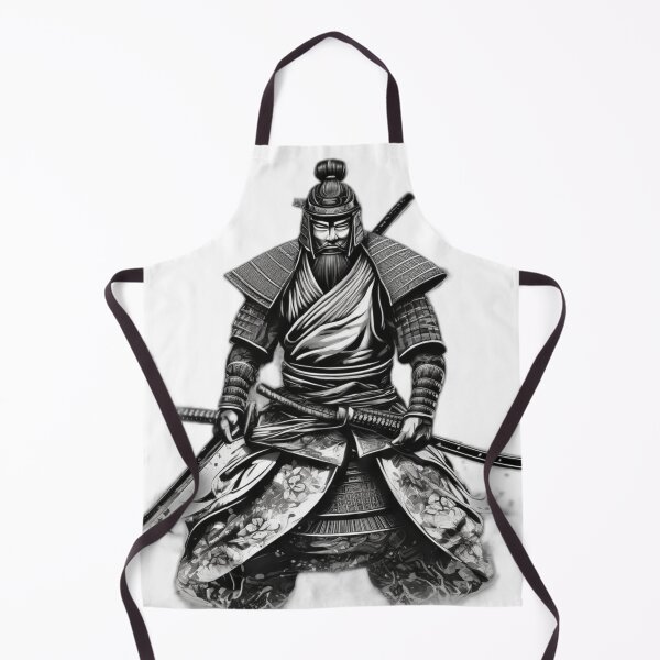 Item preview, Stoic Samurai Warrior – Black & White Illustration designed and sold by Bad7Wear.