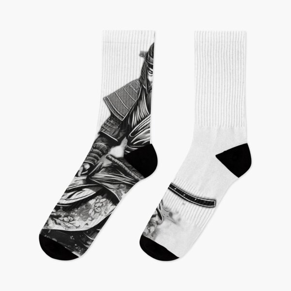Item preview, Stoic Samurai Warrior – Black & White Illustration designed and sold by Bad7Wear.
