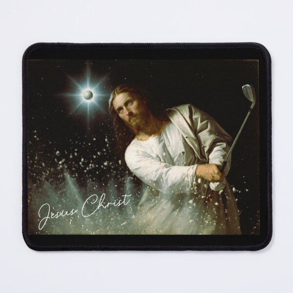 Item preview, Jesus Christ Playing Golf designed and sold by ThePublicPrints.