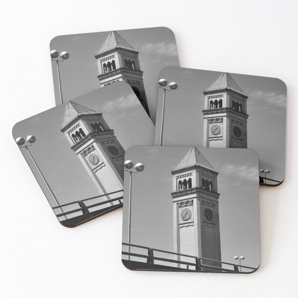 Item preview, Monochrome photo of clock tower designed and sold by Cblifeisgood.