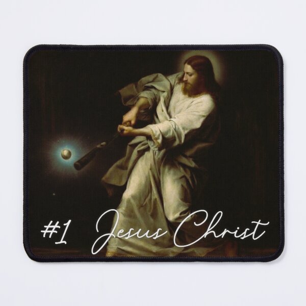 Item preview, #1 Jesus Christ Playing Baseball designed and sold by ThePublicPrints.