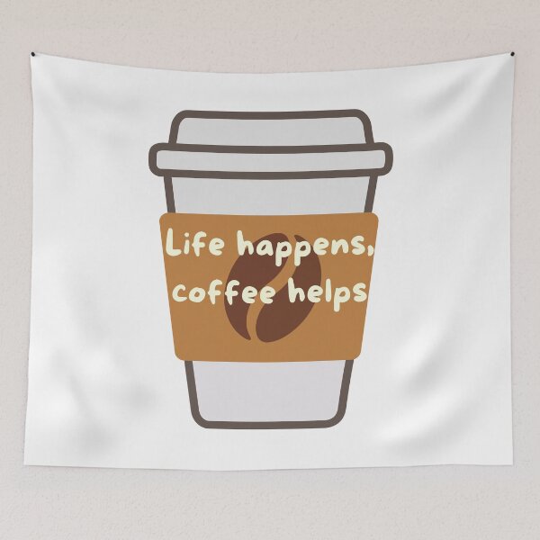 Item preview, Life happens, coffee helps designed and sold by SnugCozy.